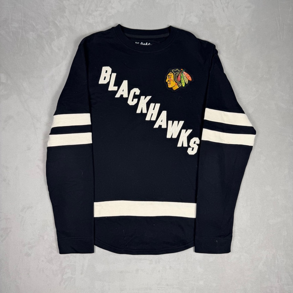 Y2K Mens Wright & Ditson Chicago Blackhawks NHL Hockey Sweatshirt Size M